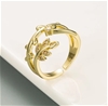 Elegant 18K Yellow Gold Plated White CZ Adjustable Ring