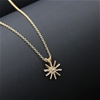 Luxury 18K White Gold Plated Square Sun Simulated Diamond Necklace