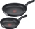 TEFAL Precision Twin Pack Frypans 22/28cm, Black. NB: Dusty from stoarge.