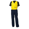 2 x WS WORKWEAR Mens Action-Back Drill Overall, Size 117S, Yellow/Navy.  Bu