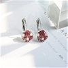 Elegant 18K White Gold plated Simulants Ruby and pink CZ earring