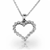 Elegant 18K White Gold plated Romantic Heart CZ Pendant Necklace