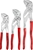 KNIPEX Tools - 3 Piece Pliers Wrench Set (6, 7, 10) (9K008045US), Red.