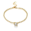 18K Gold Plated Big CZ Crystal Ball Dangly Chain Bracelet