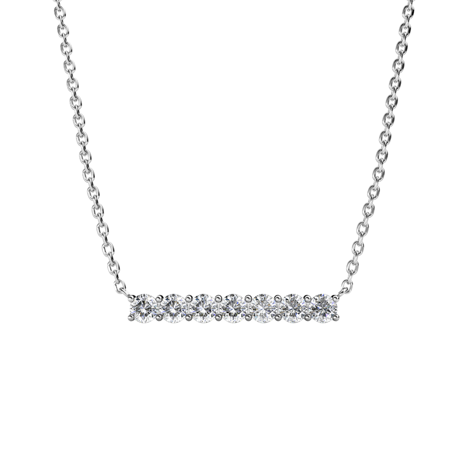 Elegant 18K White Gold plated Diamonds Simulants Necklace