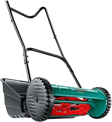 BOSCH Manual Garden Lawn Mower AHM 38G, 38cm Cutting Width, Grass Catcher