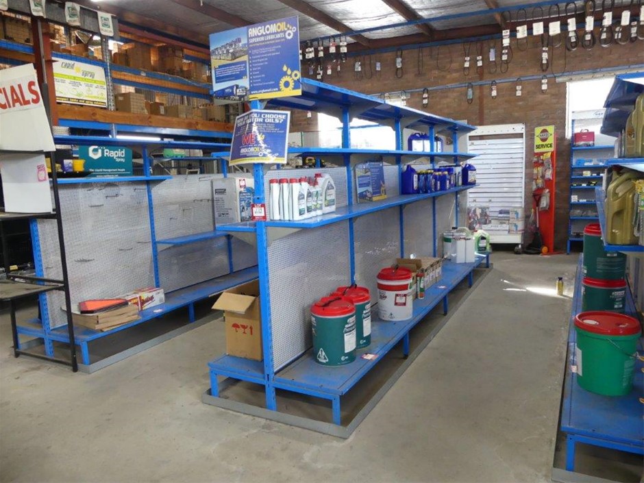 3 x 4 Bays Double Sided Merchandise Racking in Blue Finish Auction ...