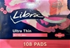 LIBRA 108 Pads, Ultra Thin Super w/ Wings. N.B: Damaged packaging & approx.
