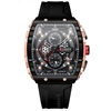 New Curren Luxury Black & Rg Square Men'S Chronograph Watch