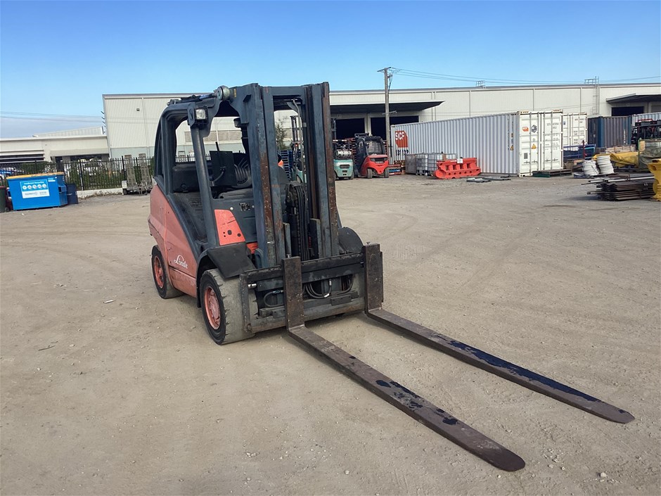 2006 Linde H50 4T T/Diesel 3 Stage Container Counterbalance Forklift ...