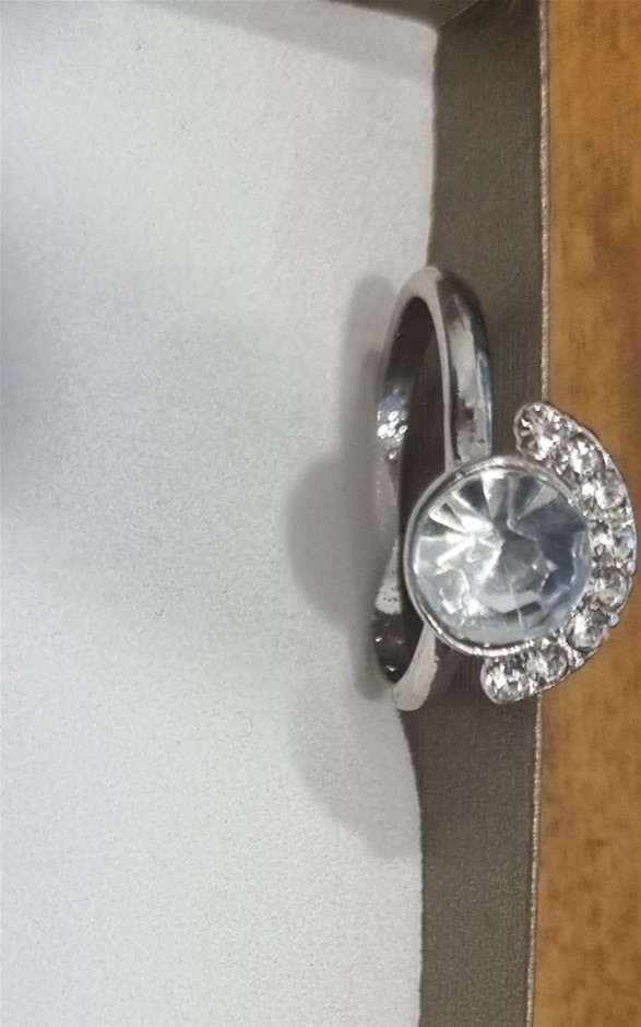 Elegant 18K Yellow Gold plated Simulated Diamond Rings Size 9