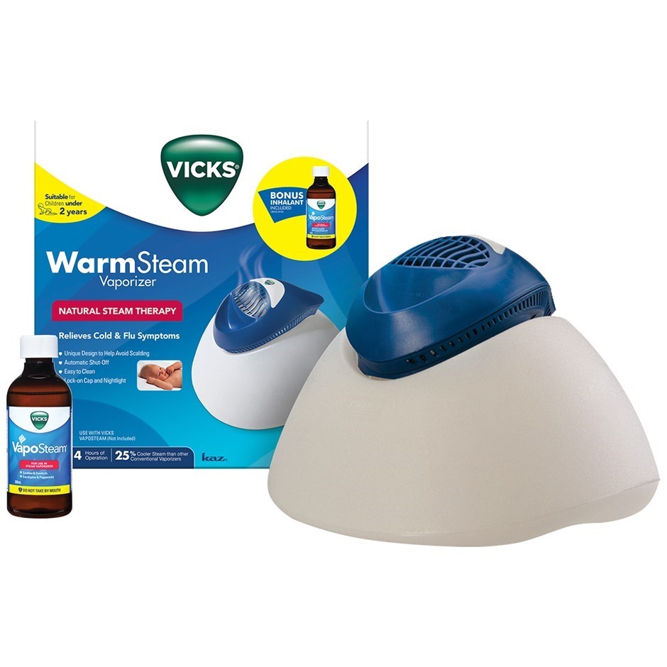 VICKS Warm Steam Vaporizer, Model V188. N.B: Damaged packaging & missing bo