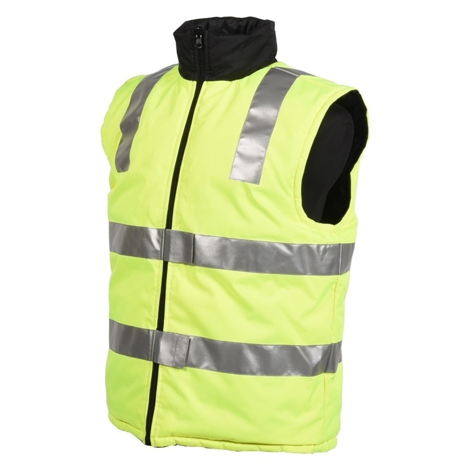 4 x KINCROME Hi Vis Reversible Reflective Safety Vests, Size 4XL, Yellow/Na