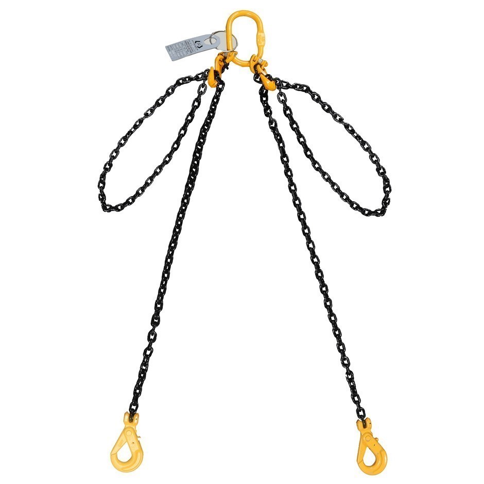 Lifting Chain Sling, 2Leg, WLL 1900kg, 6mm Chain x 2M c/w Clevis Self Locki