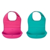 2 x OXO Tot Roll-Up Bib 2 Pack - Pink/Teal.