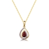 Genuine 9ct  Yellow gold Luxury  Diamond & Natural Ruby    Necklace