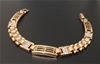 Italian Design 18kt Triple Rose Gold Plated Bracelet with Simulated Diamond