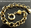 18kt Yellow Gold Filled Rolo Bracelet for Men and Women (18KGF)