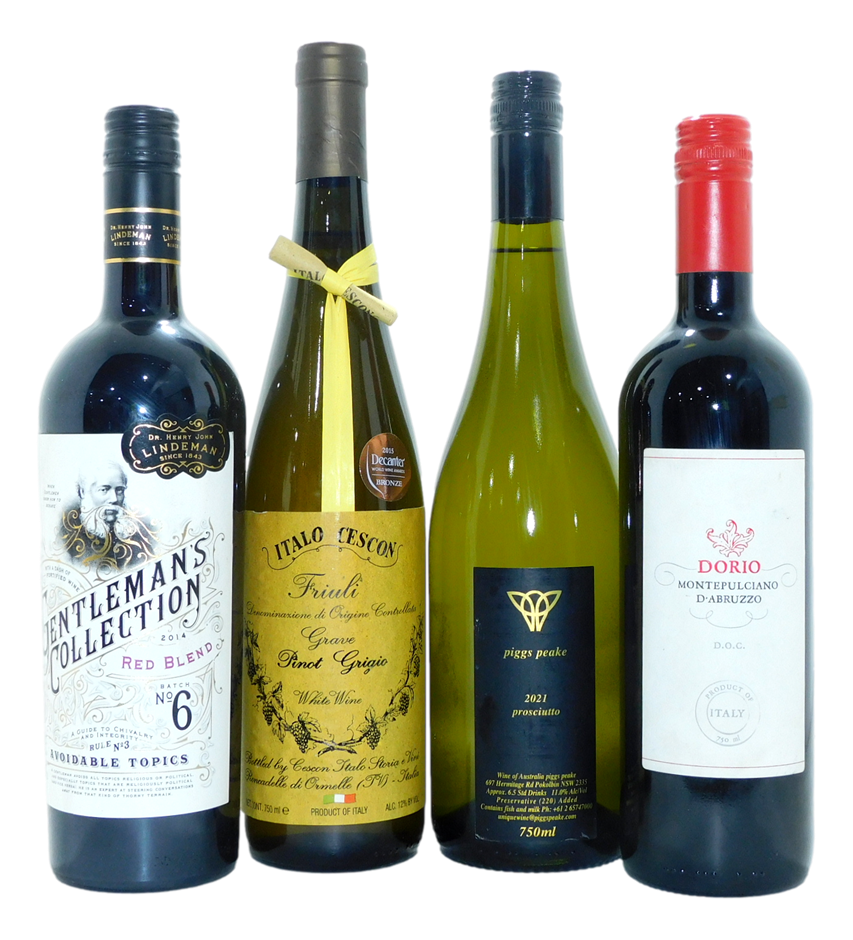 Mixed Pack of Red & White Wine (4x 750mL) Auction (003410729553