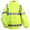 WS WORKER Mens Waterproof Jacket, Size 3XL, Yellow. Stormproof front closur