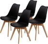 LA BELLA Eames PU Padded Dining Chair - Black X4 (FT-J900-BK4).