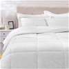 AMAZON BASICS Ultra-Soft Micromink Sherpa Comforter Bed Set, Gray, King. In