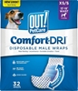 Pack of 32 x OUT Pet Care Disposable Male Dog Wraps, XS/Small (Waist 13-18i