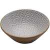 2 x MIKASA Enameled Mango Wood Serving Bowl, Grey Diamond Pattern. Dimensio