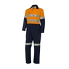 4 x WS WORKWEAR Mens Hi-Vis Coverall with Reflective Tape, Size 84L, Orange