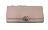 Calvin Klein Long Bifold Wallet, pink vegan pebble leather