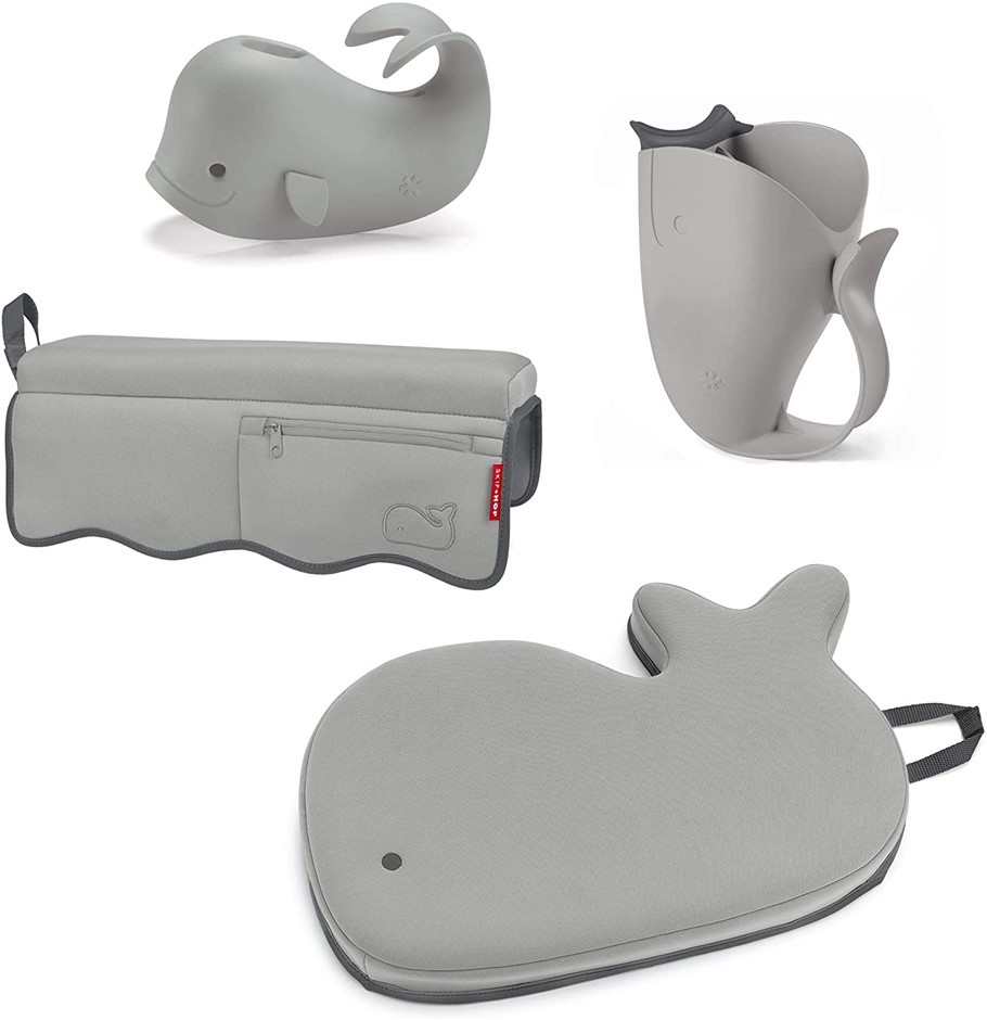 SKIP HOP Moby Baby Bath Set, Incl: Spout Cover, Bath Bath Kneeler, Elbow Pa
