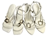 2x AJE Cream Sandals With Front Centre Gold Tone Plaque