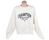 CHAMPION Women's Fleece Jumper, S, Off-White. NB: small faint foundation st