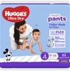 Huggies Ultra Dry Nappy Pants For Boys 9-14kg Size 4 Jumbo 62 Pack