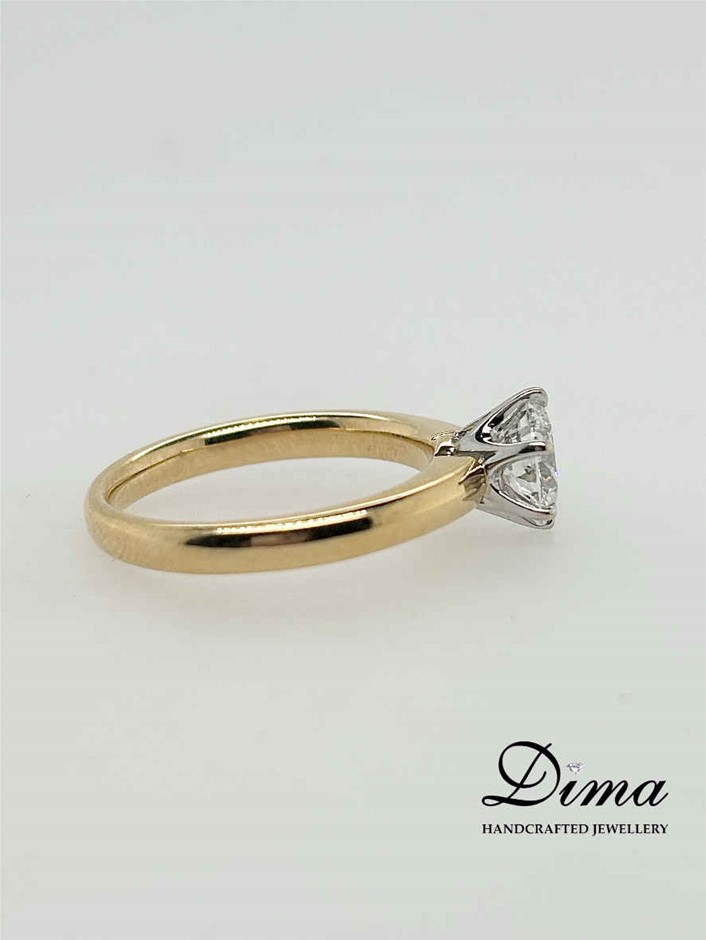 18ct Yellow and white gold diamond ring