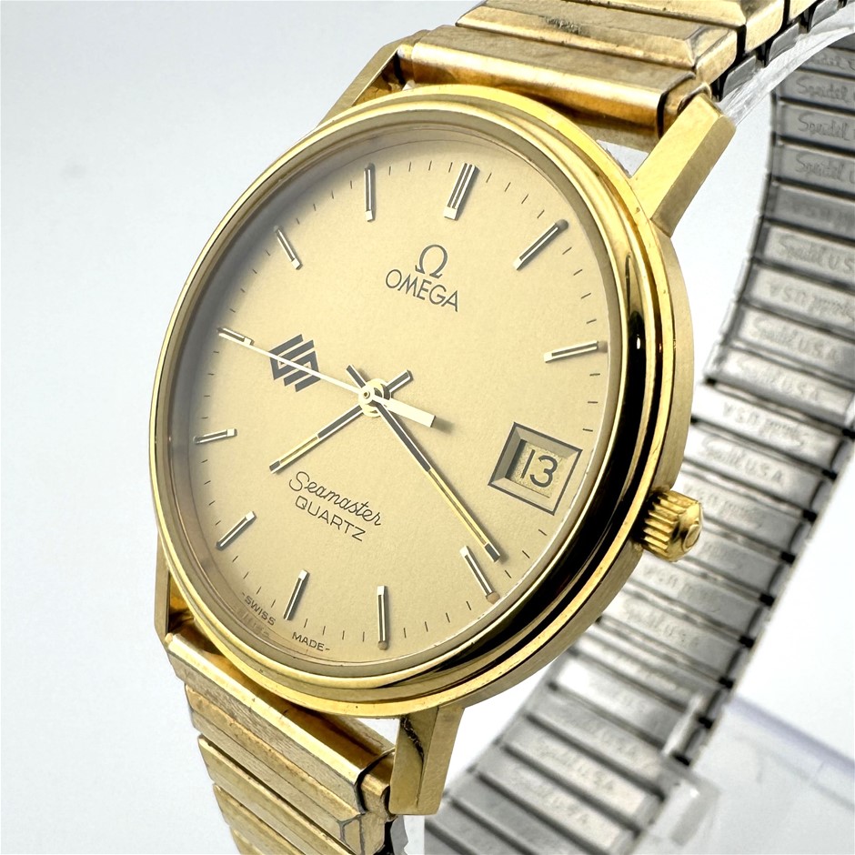 VINTAGE BHP OMEGA SEAMASTER QUARTZ CAL.1432 GOLD PLATED 32MM WATCH Auction 0001 2560663 Grays Australia