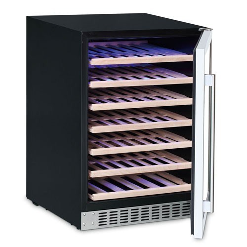 VinoVault B145S Silver Underbench Wine Fridge 54 Bottle (Left