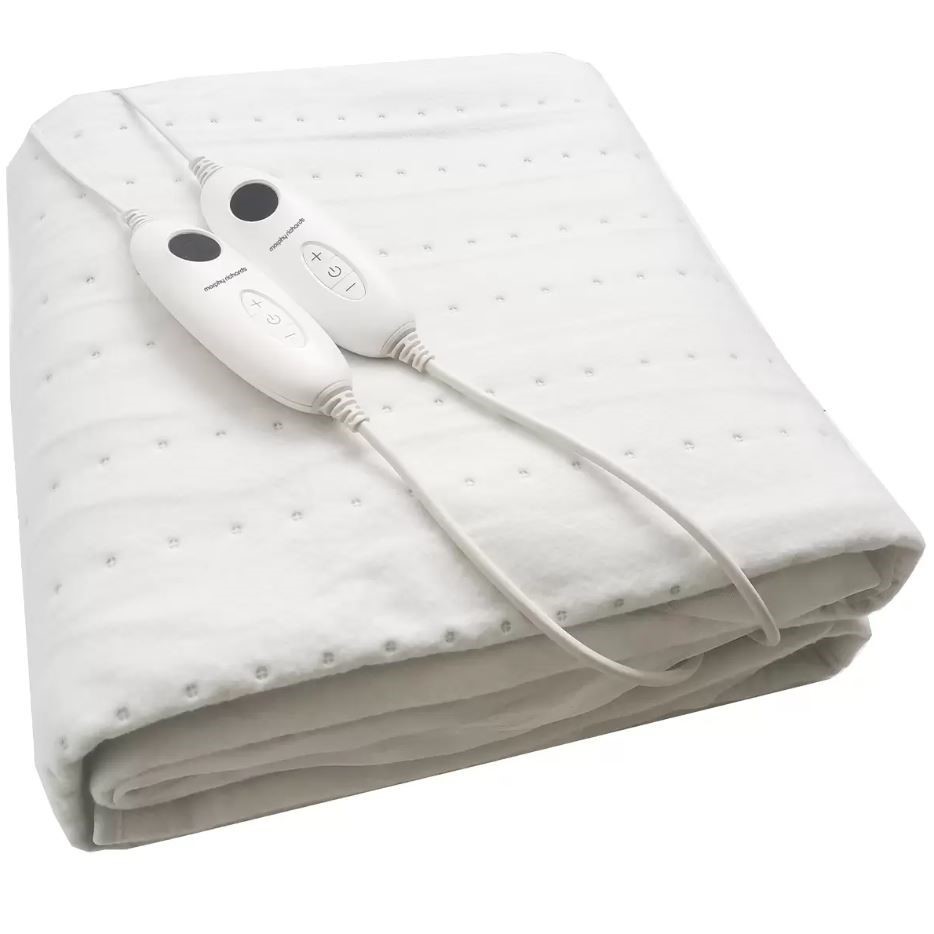 MORPHY RICHARDS Electric Blanket, Queen Size, 203 x 152cm, White. N.B: Dama