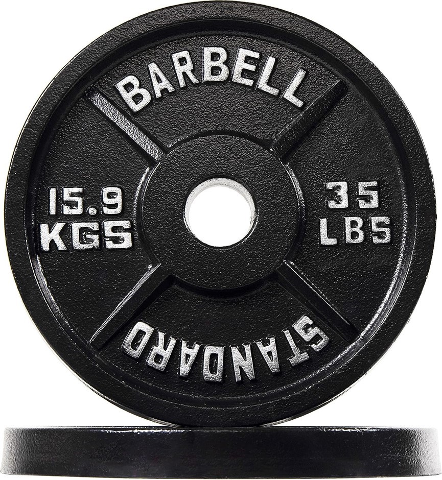 BALANCEFROM Cast Iron Plate Weight Plate for Strength Training, 15.9 kg. NB