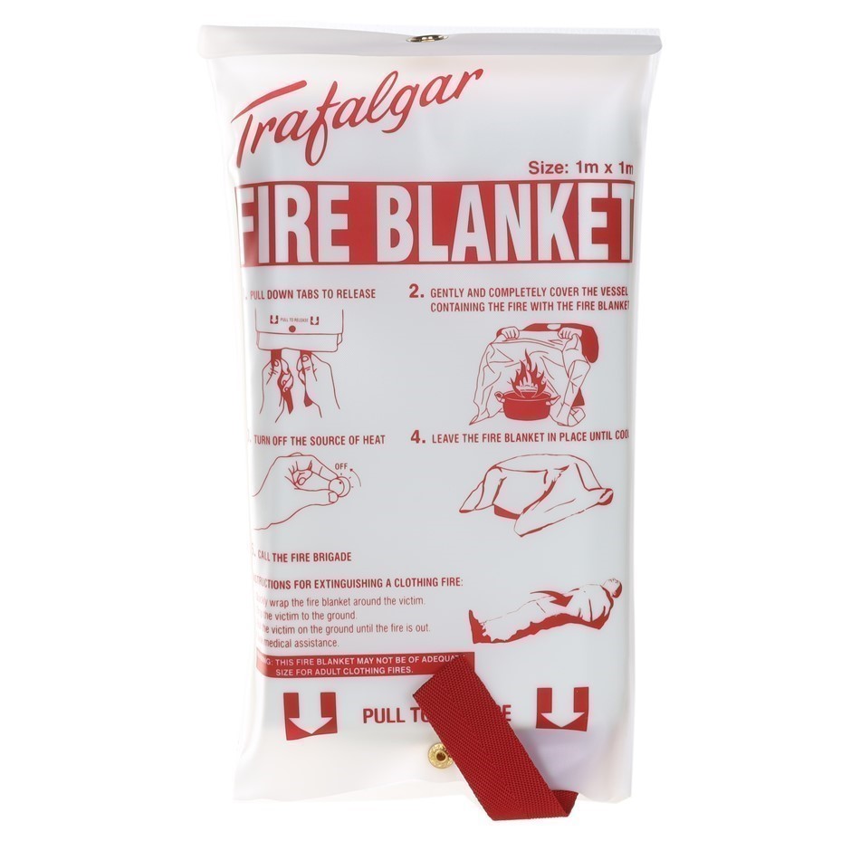 5 x TRAFALGAR Fire Blankets 1000mm x 1000mm, Quick Release Design.