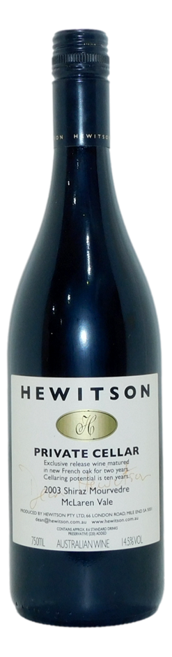 Hewitson Private Cellar Shiraz Mourvedre 2003 (6x 750mL) SA 