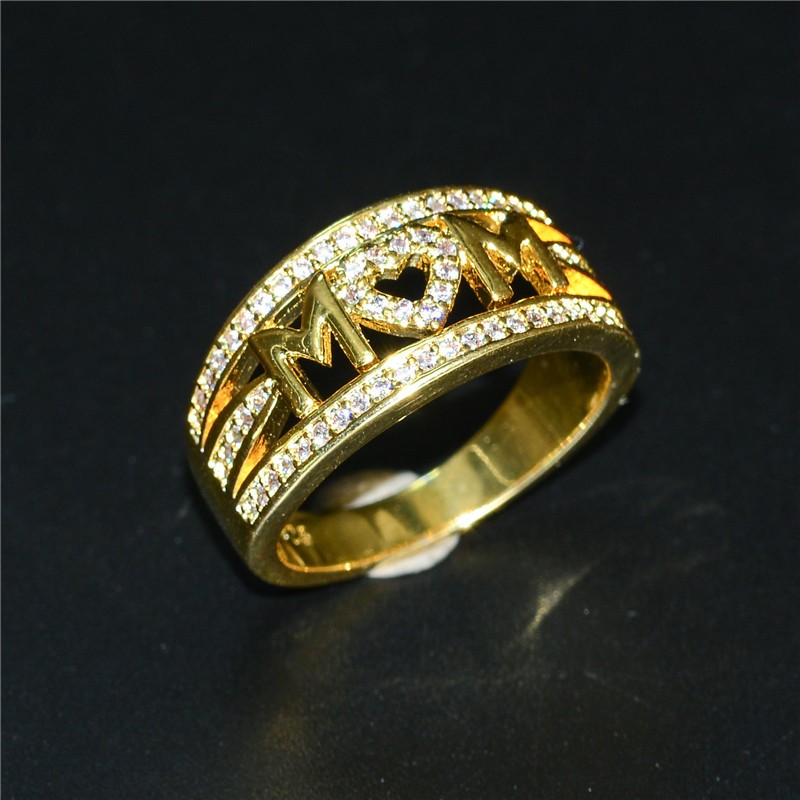 Elegant 18K Yellow Gold plated Simulated Diamond Ring Size 7