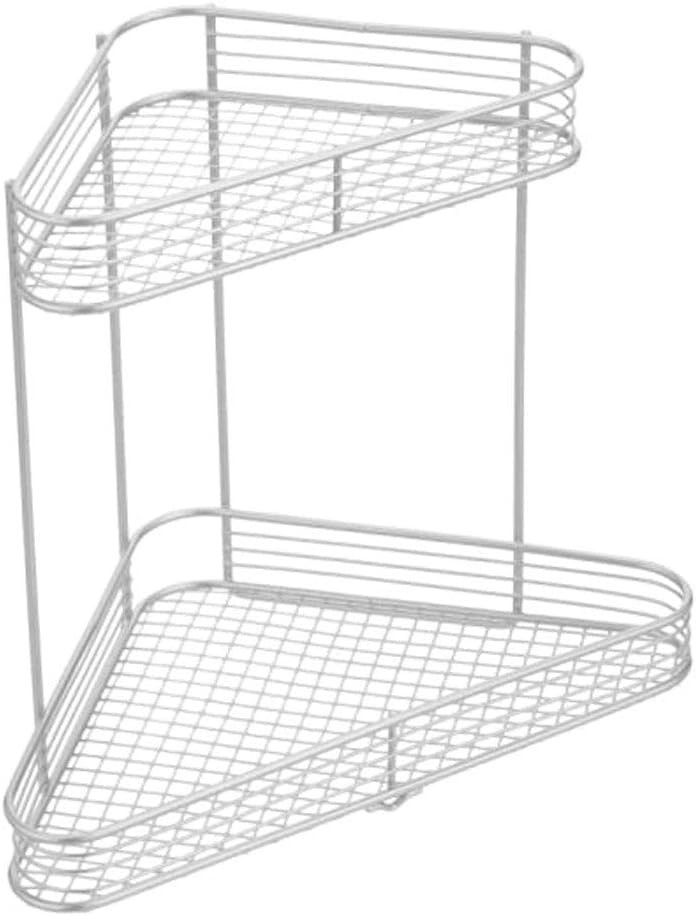 INTERDESIGN Wire Storage Shelves, 2-Tier Cosmetic Shelves, Silver.