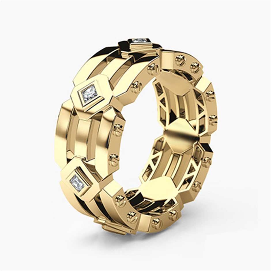 Elegant 18K Yellow Gold plated Simulated Diamond Cz Ring Size 7