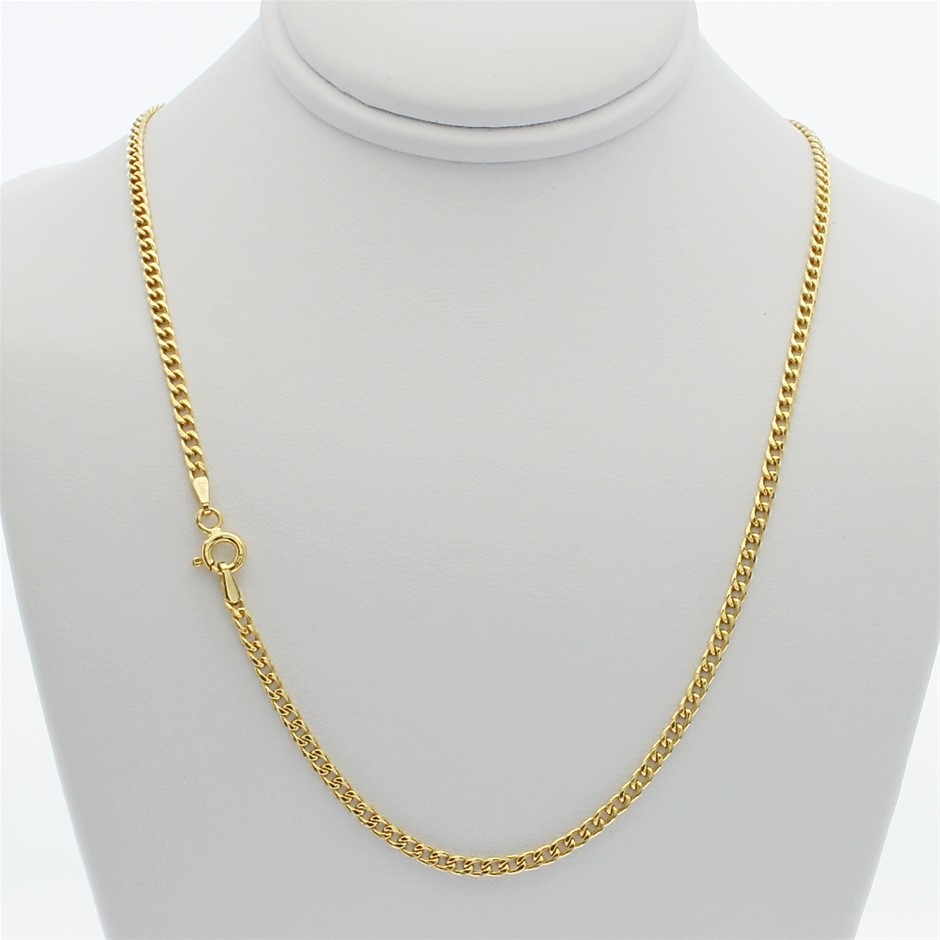 Genuine Italian 9 Karat Yellow Gold 60cm Curb Chain Necklace 060hgbt