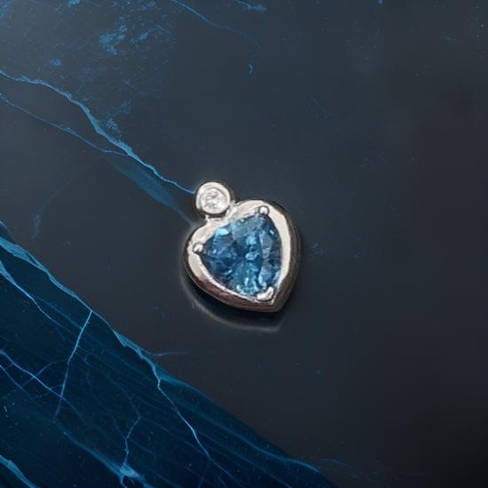 18k White Gold Vermeil 7*7mm natural topaz pendant