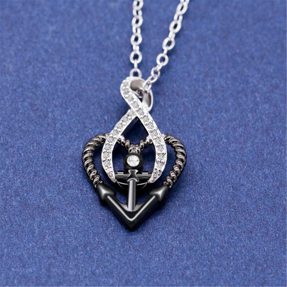 Elegant 18K White Gold plated Simulated Diamonds necklace