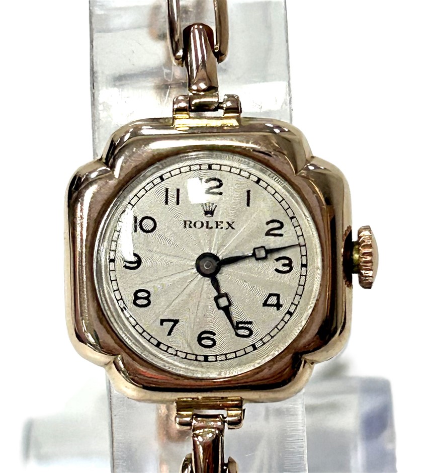 ROLEX Antique 9ct Rose Gold Ladies Cocktail Watch,