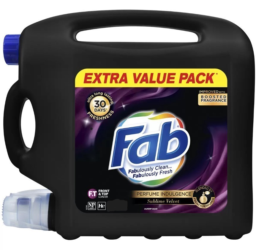 FAB Perfume Indulgence Liquid Laundry Detergent, Sublime Velvet, 6.6L. N.B: