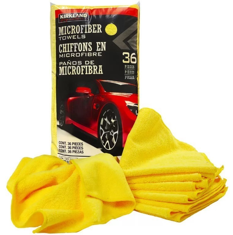 SIGNATURE 36pc Microfibre Towels, Yellow. NB: Damaged packaging.